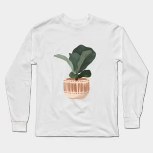 Fiddle Leaf Fig Illustration, Ficus Art Long Sleeve T-Shirt